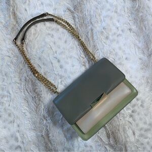 Michael Kors Jade Tricolor Large Gusset Leather Shoulder Crossbody Bag, Green